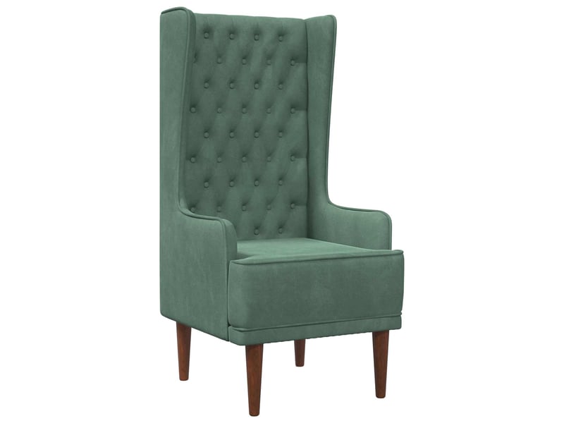 Vidaxl chaise à dossier haut avec boutons capitonnés vert mer velours - Conforama D