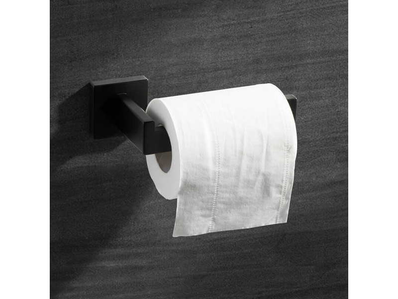  Porte-papier toilette carré en acier inoxydable noir pour salle de bain et cuisine  - Conforama B