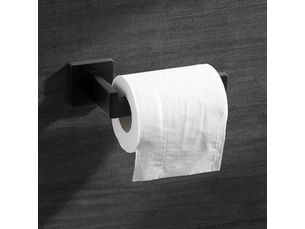 Porte-papier toilette carré en acier inoxydable noir pour salle de bain et cuisine