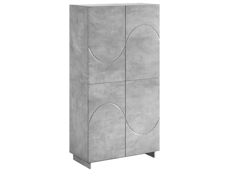 Buffet haut, buffet de rangement gris béton 79x41x151 cm bois d'ingénierie - Conforama A