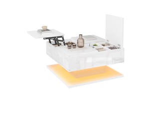 Table basse carré(e) coloris blanc <strong>MODFU</strong> <strong></strong> - 72 cmx72 cm