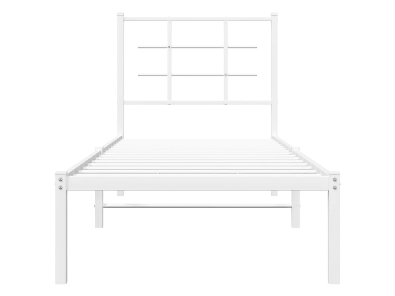 Lit simple- lit adulte - cadre de lit métal sans matelas avec tête de lit blanc 80x200cm - Conforama D