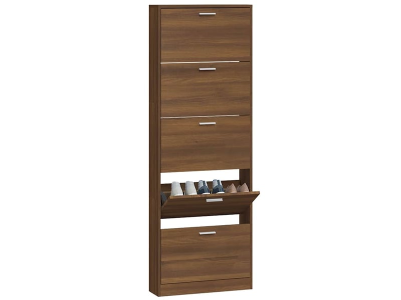  Meuble à chaussure | armoire à chaussures chêne marron 59x17x169cm bois d'ingénierie  - Conforama D