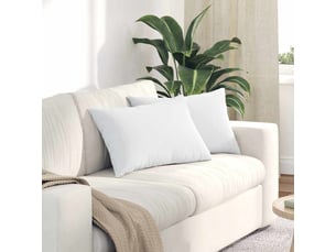 Lot de 2 coussins de canapé, coussins décoratifs tissu blanc 60 x 40 cm cf58767