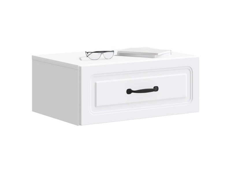  Table de chevet - cabinet de chevet - table de nuit mural avec tiroir blanc 49 x 34,5 x 20 cm  - Conforama B