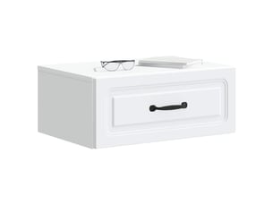 Table de chevet - cabinet de chevet - table de nuit mural avec tiroir blanc 49 x 34,5 x 20 cm