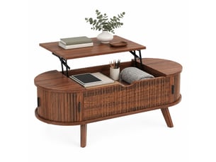 Table basse capsule coloris bois foncé <strong>WISHDOR</strong> <strong></strong> - 50 cmx110 cm