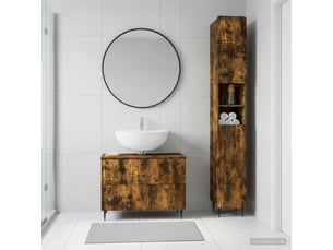 Ensemble de 2 meubles de salle de bain zwolle chêne fumé cf63231