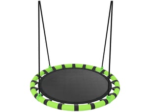 Balançoire nid d'oiseau, balançoire suspendue avec cordes réglables en hauteur, siège rond ø 100 cm, noir