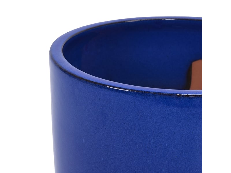Lot de 3 pots en céramique ø 38,130,522,9 cm – bleu – drainage intégré, intérieurextérieur - Conforama E