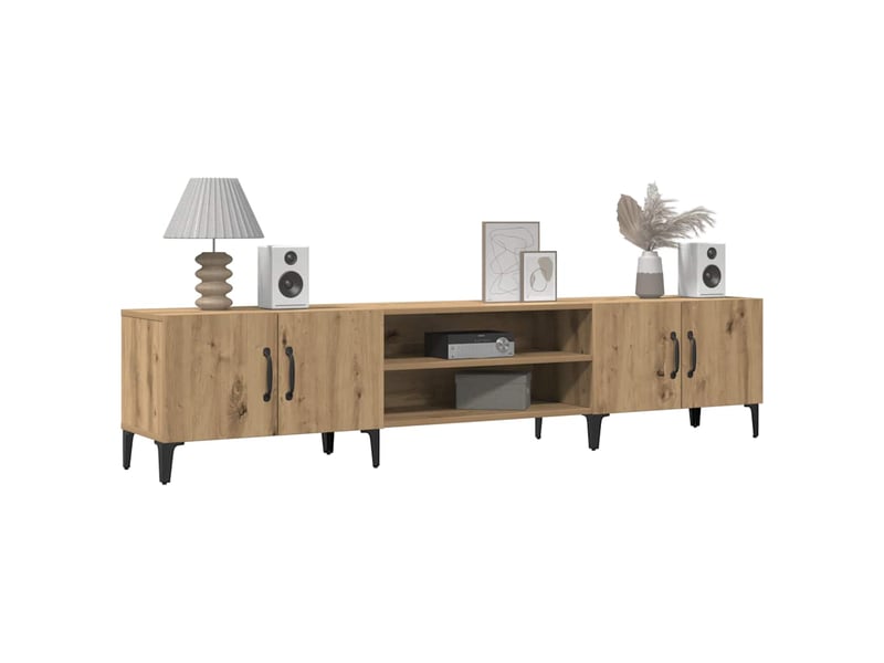  Meuble tv - banc tv - meuble de rangement chêne artisanal 180x31,5x40 cm bois d'ingénierie  - Conforama C