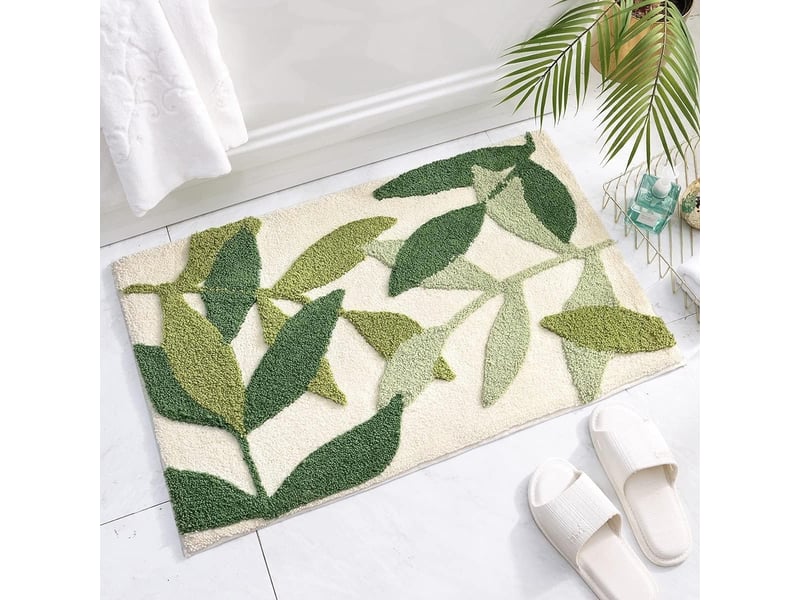 50x80cm tapis de bain antidérapant, absorbant tapis de salle de bain doux microfibre vert tapis de douche lavable en machine tapis d'entrée pour cuis - Conforama A