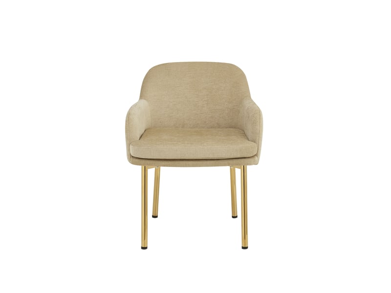  Lot de 2 chaises de salle à manger rembourrées avec accoudoirs, réglables en hauteur, charge 125 kg, coloris marron Fay Lum - Conforama D