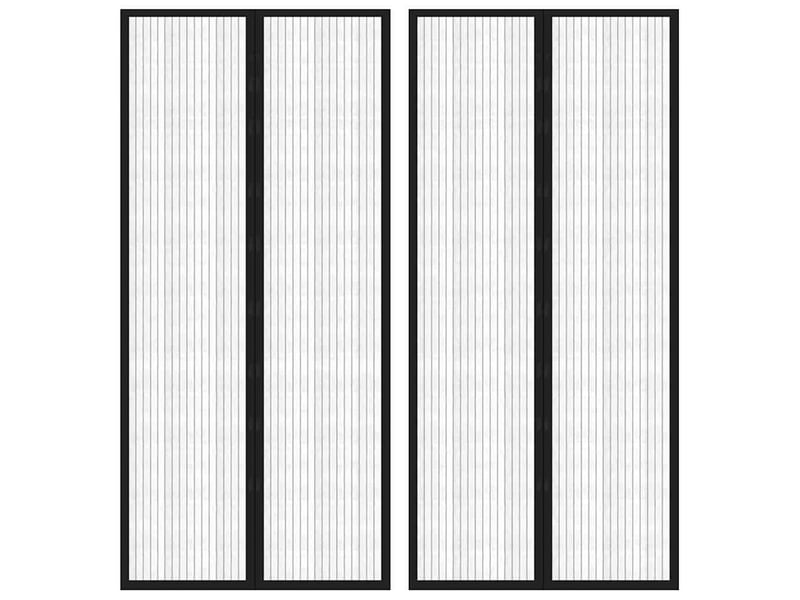 Lot de 2 rideaux de porte anti-insectes, moustiquaires avec aimants noir 210x90cm cf44142 - Conforama B
