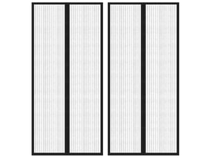 Lot de 2 rideaux de porte anti-insectes, moustiquaires avec aimants noir 210x90cm cf44142