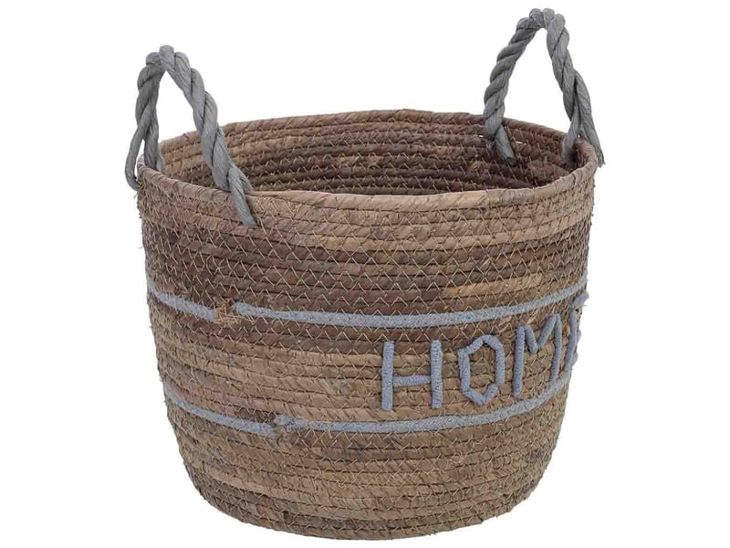 Lot de 2 paniers en fibre naturelle marron d30x23,5, d27x19,5 h cm - Conforama D