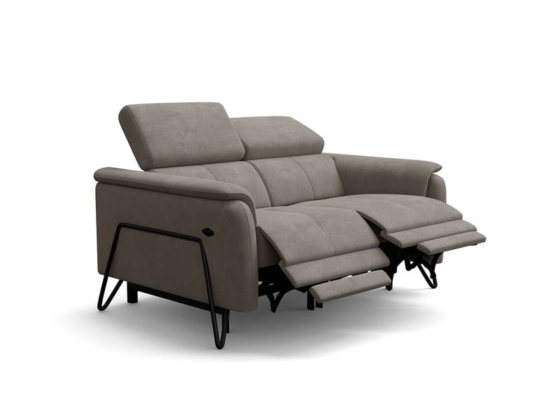 Canapé 2 places roden, 2x relax, tissu velours beige RODEN - Conforama A