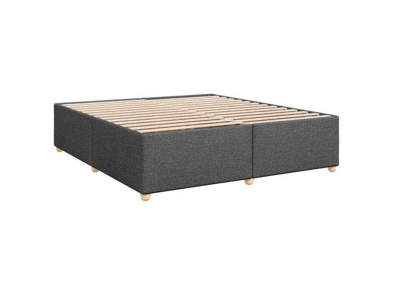  Lit double- lit adulte -  cadre de lit sans matelas gris foncé 200x200 cm tissu  - Conforama B