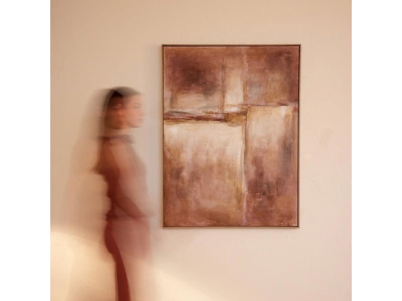  Tableau déco abstrait aina 92x122cm marron  - Conforama D