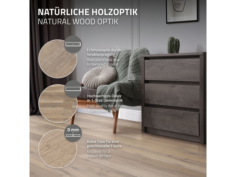 Ml-design lames pvc adhésives effet chêne rustique clair, revêtement de sol en vinyle autocollant, imitation parquet, imperméable, installation facile, 91,5 cm x 15,3 cm x 2 mm, 48 pièces 6,69 m² ECD Germany GmbH - Conforama C