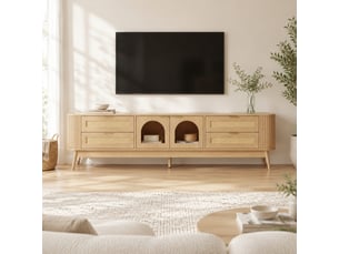 Meuble tv coloris naturel 180 cm MEUBLIV