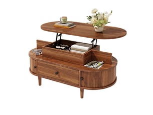 Table basse ovale coloris bois foncé <strong></strong> <strong></strong> - 50 cmx105 cm