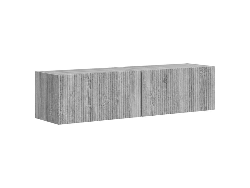  Meuble tv - banc tv - meuble de rangement mural 2 pcs gris sonoma bois d'ingénierie  - Conforama A