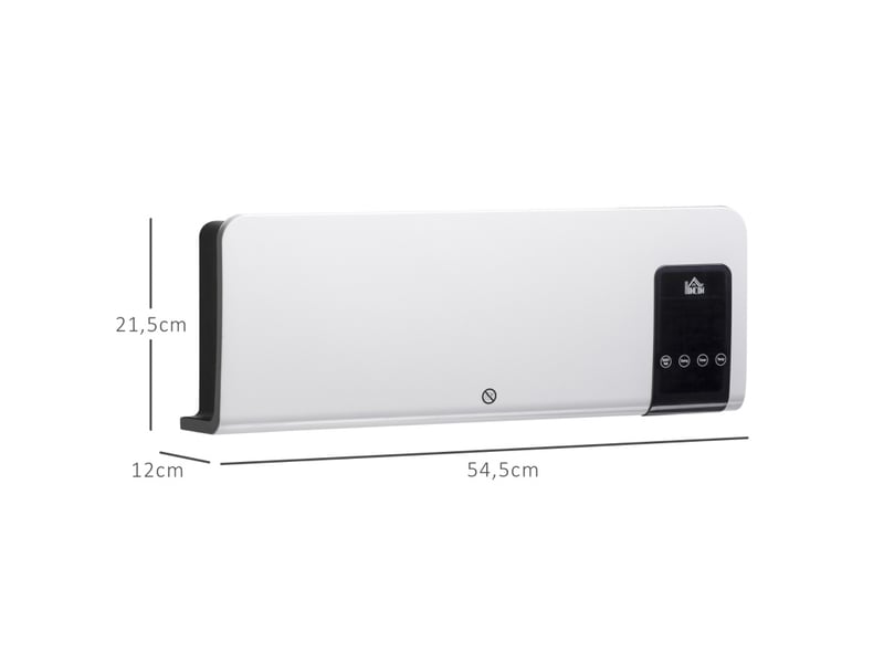  Chauffage électrique mural 54,5x12x21,5 cm oscillant 2 modes blanc  - Conforama D
