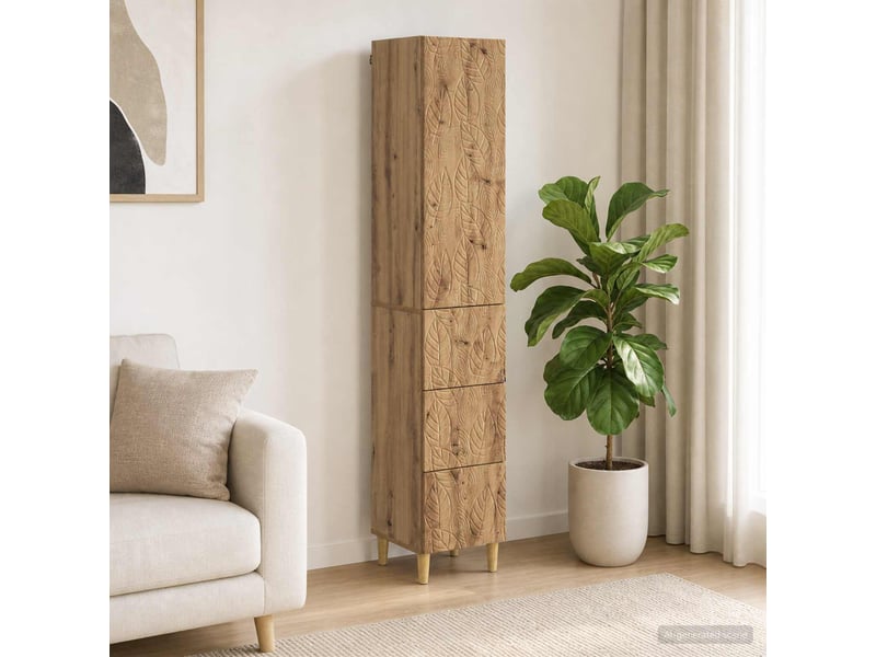  Ensemble de meubles 2 pcs, rangement de salon 33 x 34,5 x 90 cm bois d'ingénierie shl1525  - Conforama B