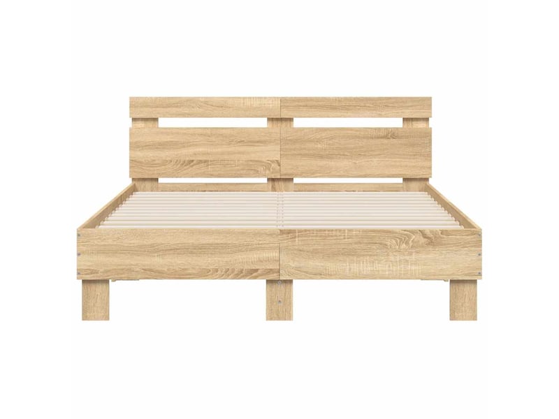  Lit double- lit adulte -  cadre de lit sans matelas chêne sonoma 120x190 cm  - Conforama D