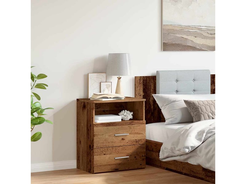  Table de chevet - cabinet de chevet - table de nuit vieux bois 50x32x60 cm bois d'ingénierie  - Conforama C