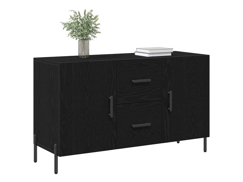 Buffet - bahut - meuble de rangement chêne noir 100 x 36 x 60 cm bois d'ingénierie - Conforama C