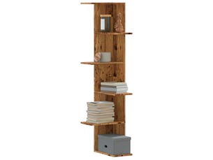 Étagère d'angle flottante, étagère murale vieux bois bois d'ingénierie cf41410