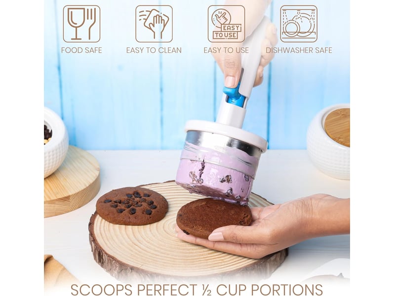  Cuillère à glace - cuillere a glace cylindrique pour fabrication de boule de glace - cuillère a cookie pour glace - ustensile en inox  - Conforama C