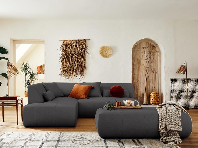  Onyx - canapé modulable d'angle gauche 5 places - en tissu - lisa design - gris foncé ONYX - Conforama D