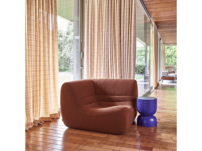 Chauffeuse d'angle bouclette texturée 1 place terracotta - sokol  - Conforama B