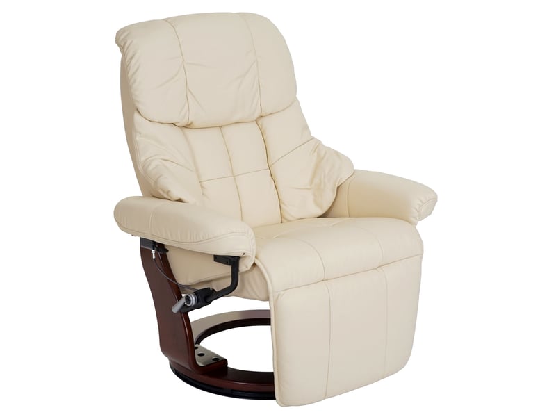 Mca fauteuil relax calgary 2, fauteuil de télévision, cuir, charge 150kg - crème, couleur noix - Conforama D