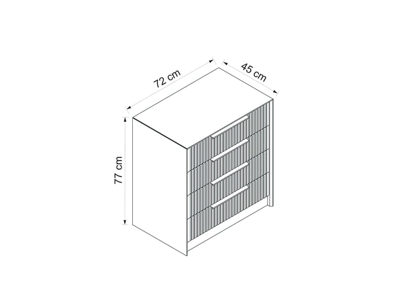  Commode fanoos, 7 tiroirs, 72x45x77h cm gris ciment Fanoos - Conforama C