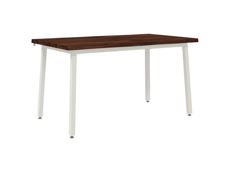  Table à manger moderne 140x80x75 cm bois d'acacia massif marron foncé et blanc  - Conforama A