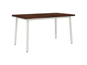 Table à manger moderne 140x80x75 cm bois d'acacia massif marron foncé et blanc