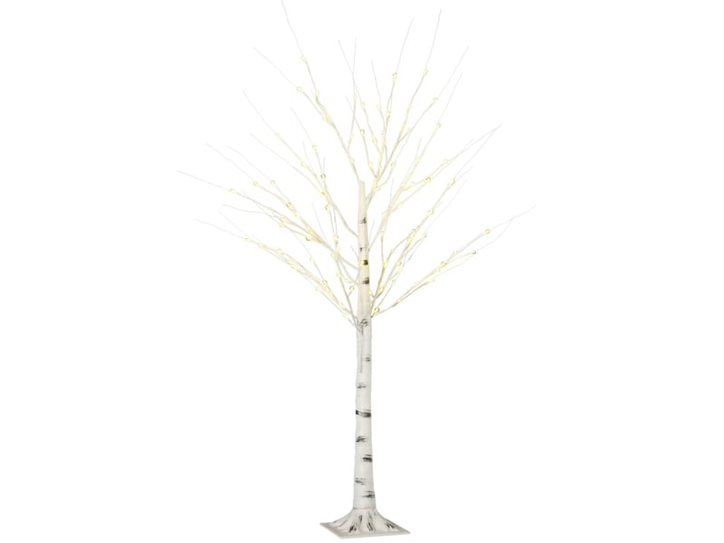 Arbre lumineux bouleau artificiel, branches flexibles, 150 cm, blanc  - Conforama A