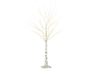Arbre lumineux bouleau artificiel, branches flexibles, 150 cm, blanc