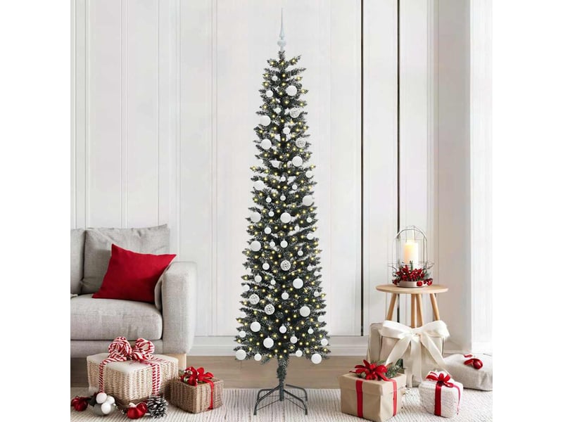  Sapin de noël - arbre de noël artificiel vert 210 cm pvc, plastique et acier  - Conforama B