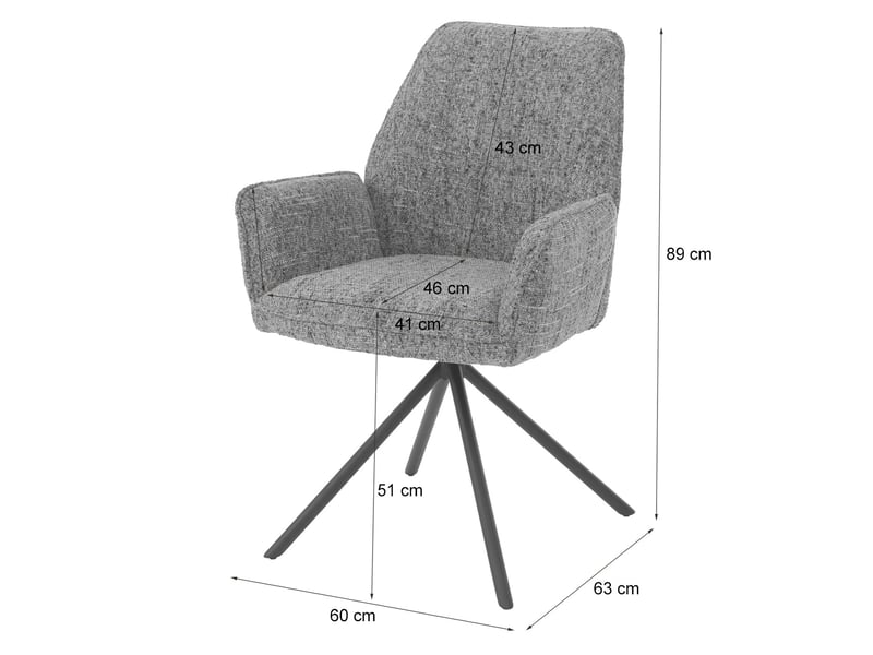  Lot de 6 chaises de salle à manger hwc-g67, pivotantes, à position automatique, en chenille métallisée (410 gm²) - piètement noir, vert foncé  - Conforama C