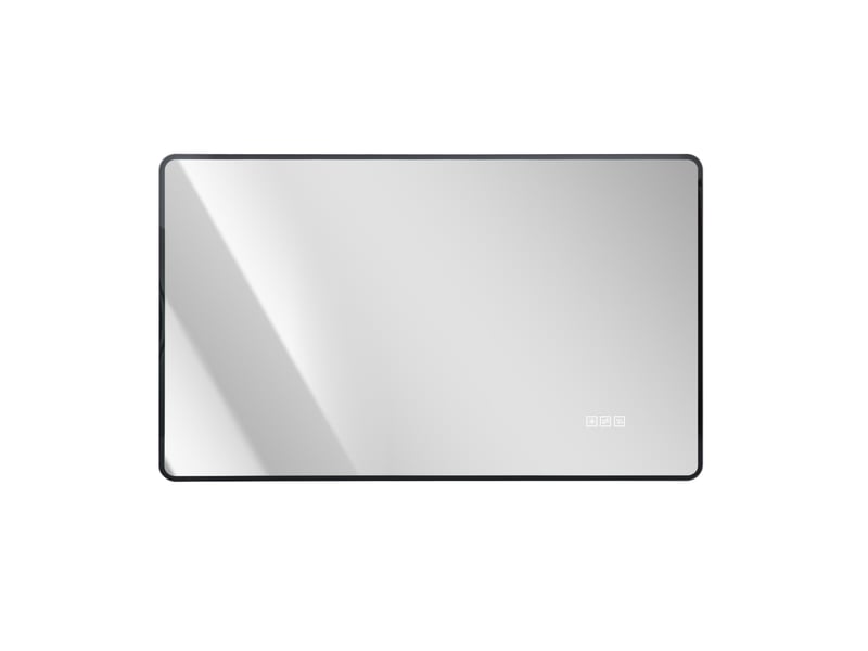  Miroir de salle de bains led 100x60 cm noir avec antibuée et variateur  - Conforama A