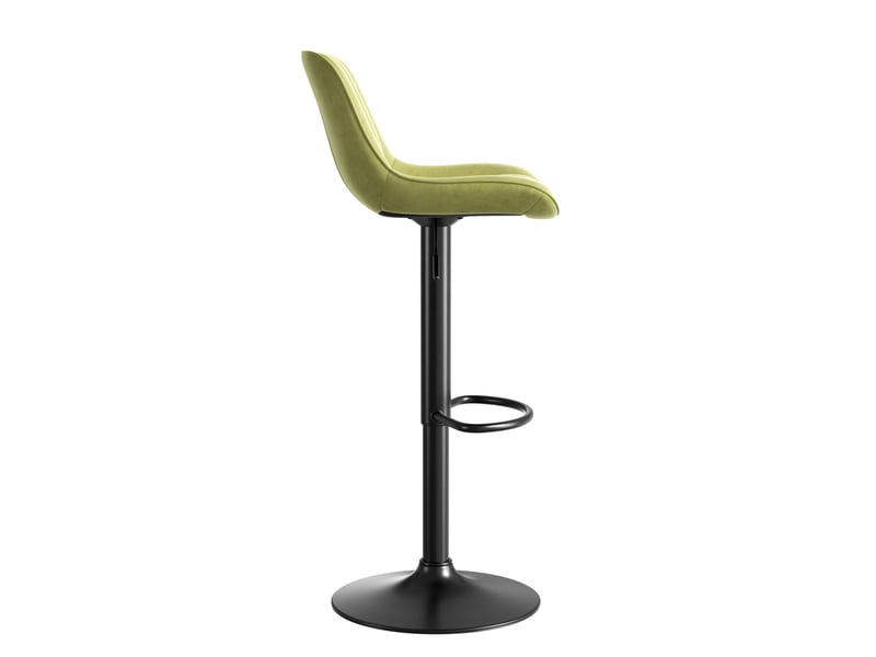  Tabouret de bar pivotant lot de 4 avec hauteur réglable et dossier ergonomique, en velours vert  - Conforama E