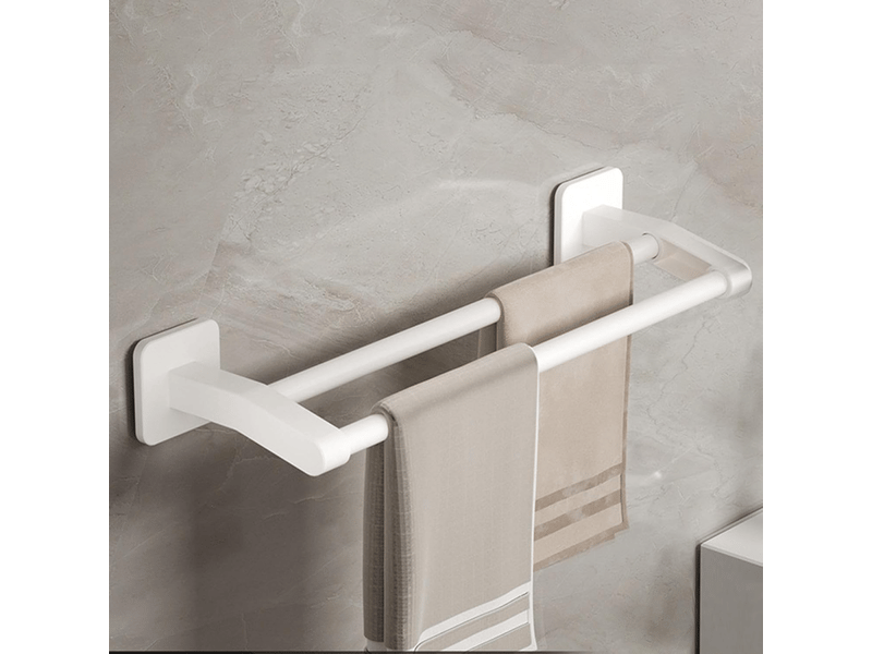  Porte-serviettes de salle de bain, barre porte-serviettes double, sans perçage, 40 cm, blanc XLH-ZLS-000893ZLS - Conforama C
