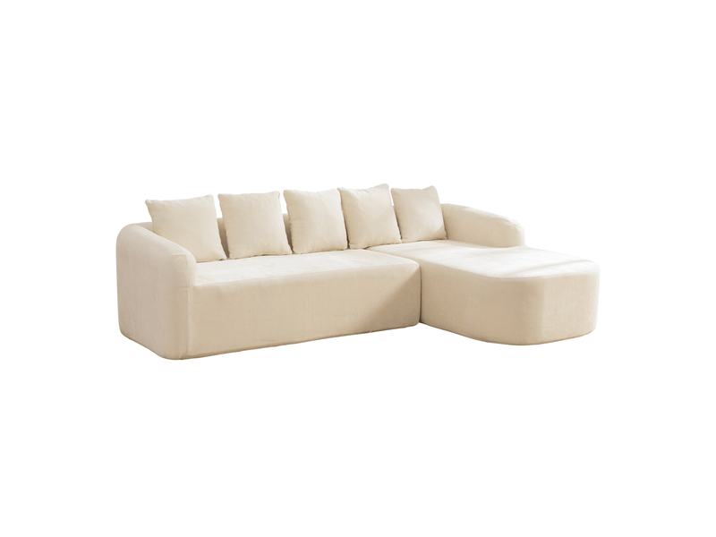  Canapé modulaire en chenille convertible 3 places beige - sans assemblage, base antidérapante  - Conforama A