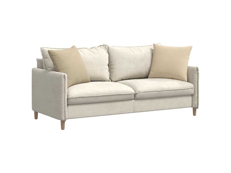  Lot de 2 coussins de canapé, coussins décoratifs tissu crème 50 x 50 cm cf58815  - Conforama C