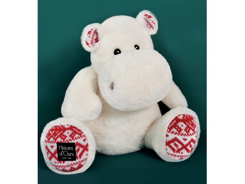  Peluche hippo blanc noël - 40 cm  - Conforama C